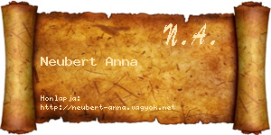 Neubert Anna névjegykártya